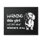 Warning: This Girl Will Talk About Wieners All Day - Matte Canvas, Black Frame - Real Rad Boutique