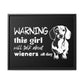 Warning: This Girl Will Talk About Wieners All Day - Matte Canvas, Black Frame - Real Rad Boutique