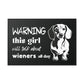 Warning: This Girl Will Talk About Wieners All Day - Matte Canvas, Black Frame - Real Rad Boutique