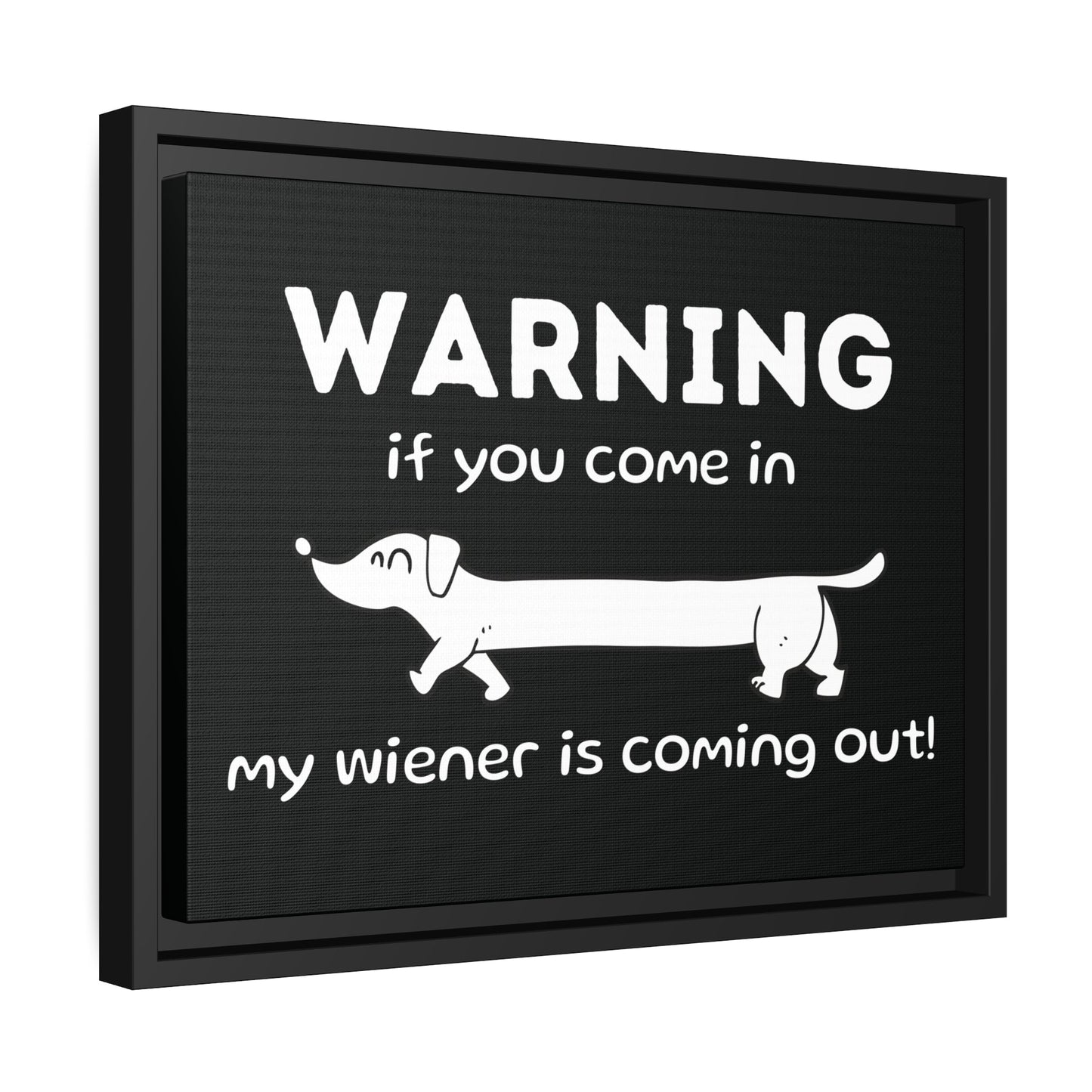 Wiener Alert - Matte Canvas, Black Frame - Real Rad Boutique