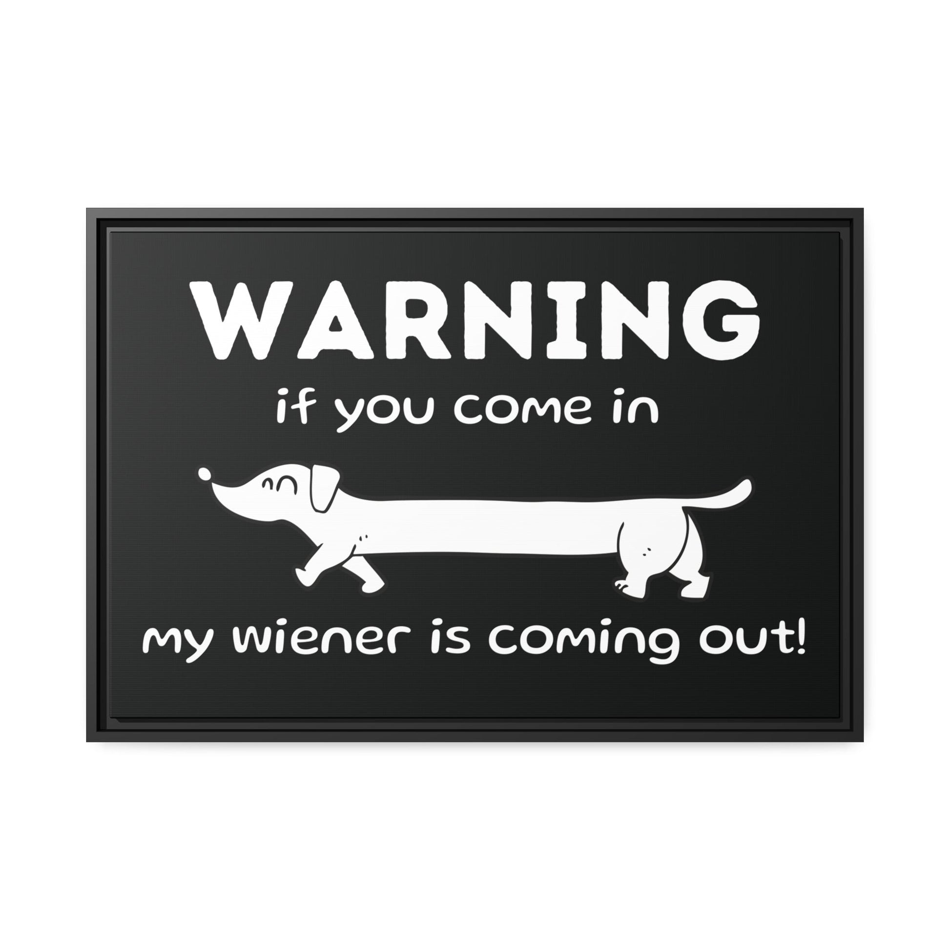 Wiener Alert - Matte Canvas, Black Frame - Real Rad Boutique