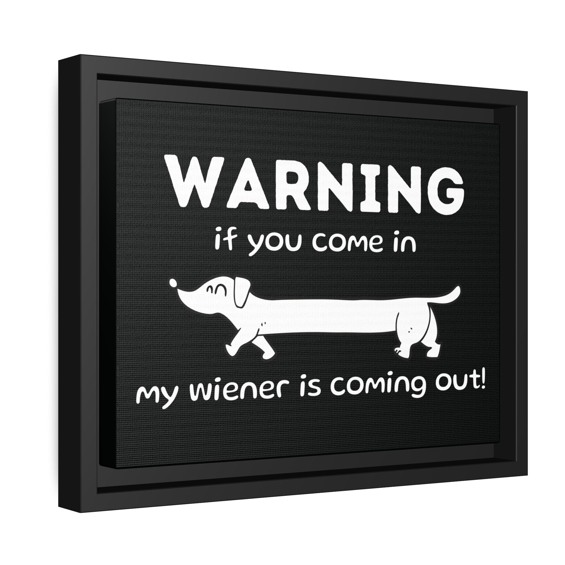 Wiener Alert - Matte Canvas, Black Frame - Real Rad Boutique