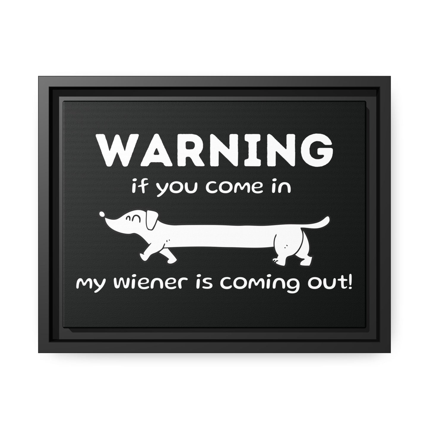 Wiener Alert - Matte Canvas, Black Frame - Real Rad Boutique