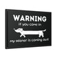 Wiener Alert - Matte Canvas, Black Frame - Real Rad Boutique