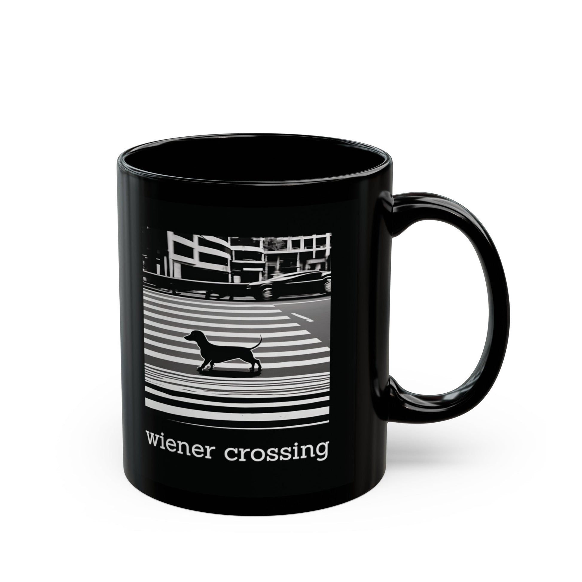 Wiener Crossing - Black Mug - Real Rad Boutique