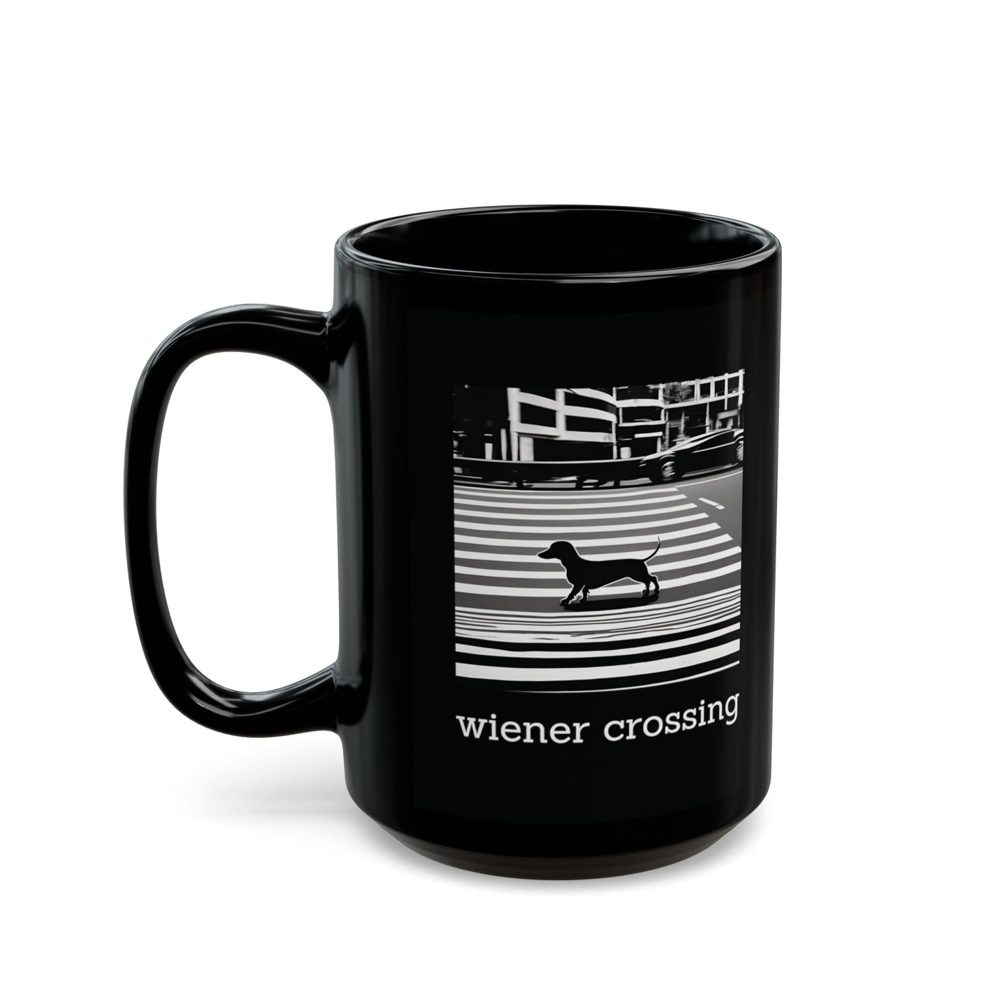 Wiener Crossing - Black Mug - Real Rad Boutique