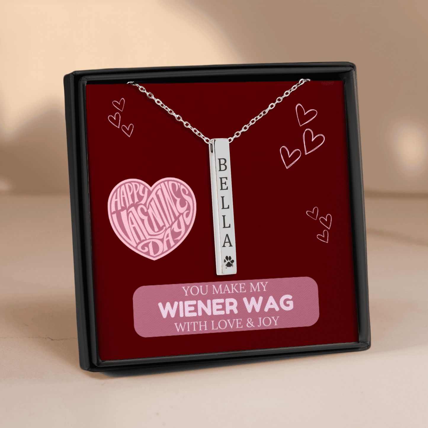 Wiener Joy - Dachshund Valentine Necklace | Gift for Her - Real Rad Boutique