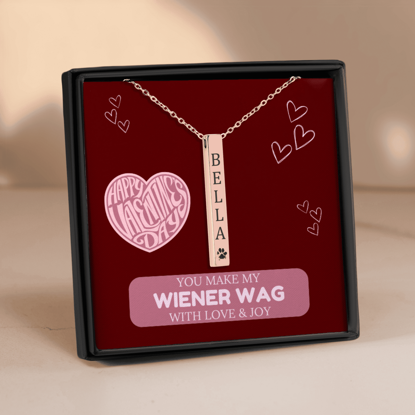 Wiener Joy - Dachshund Valentine Necklace | Gift for Her - Real Rad Boutique