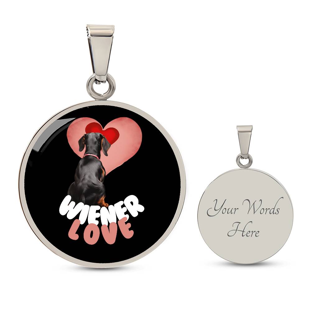 Wiener Love - Circle Pendant - Real Rad Boutique