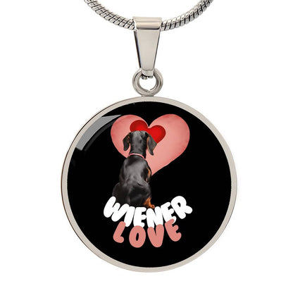 Wiener Love - Circle Pendant - Real Rad Boutique