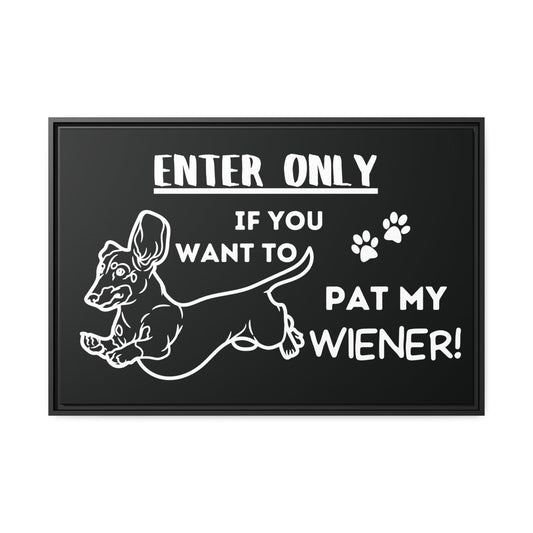 Wiener Lovers Welcome - Matte Canvas, Black Frame - Real Rad Boutique