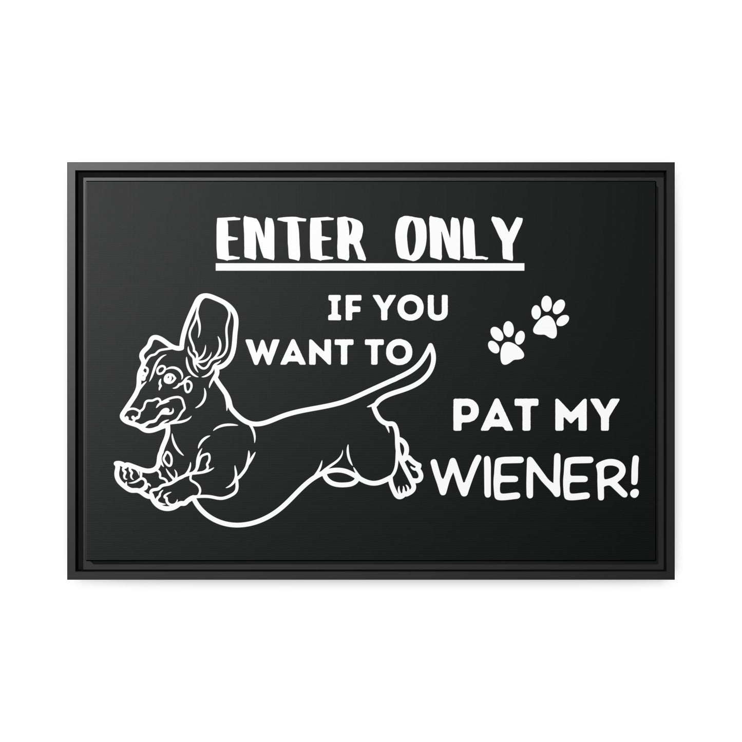 Wiener Lovers Welcome - Matte Canvas, Black Frame - Real Rad Boutique