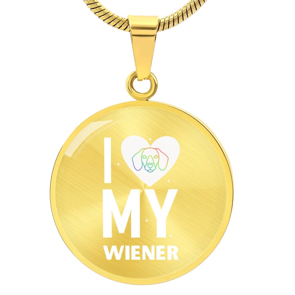 Wiener Rainbow Love - Circle Pendant - Real Rad Boutique