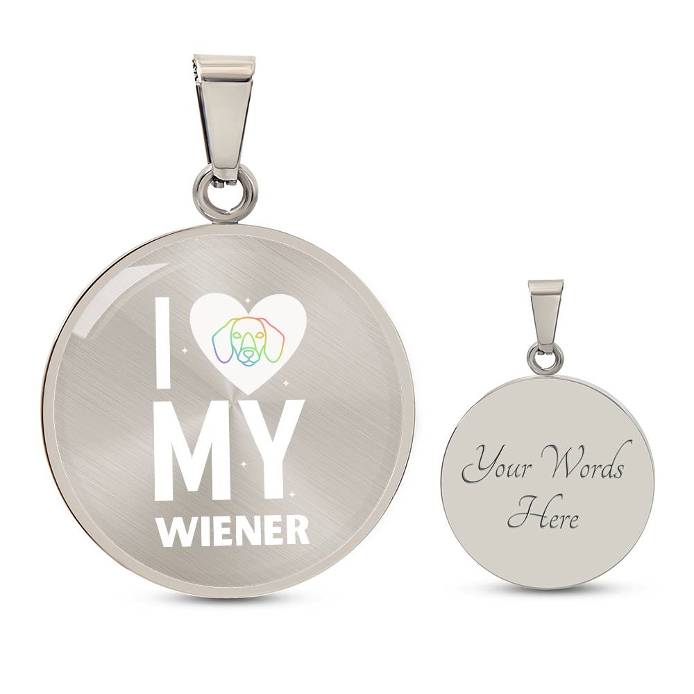 Wiener Rainbow Love - Circle Pendant - Real Rad Boutique