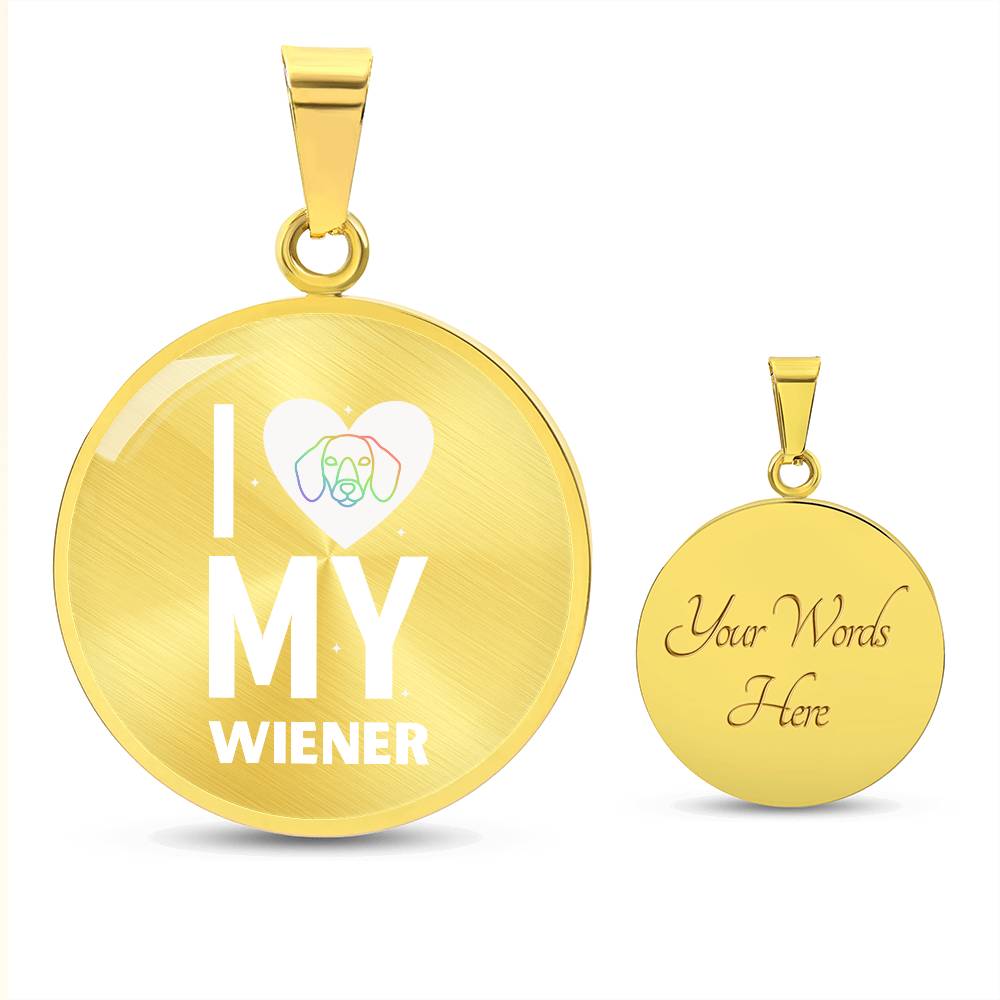 Wiener Rainbow Love - Circle Pendant - Real Rad Boutique