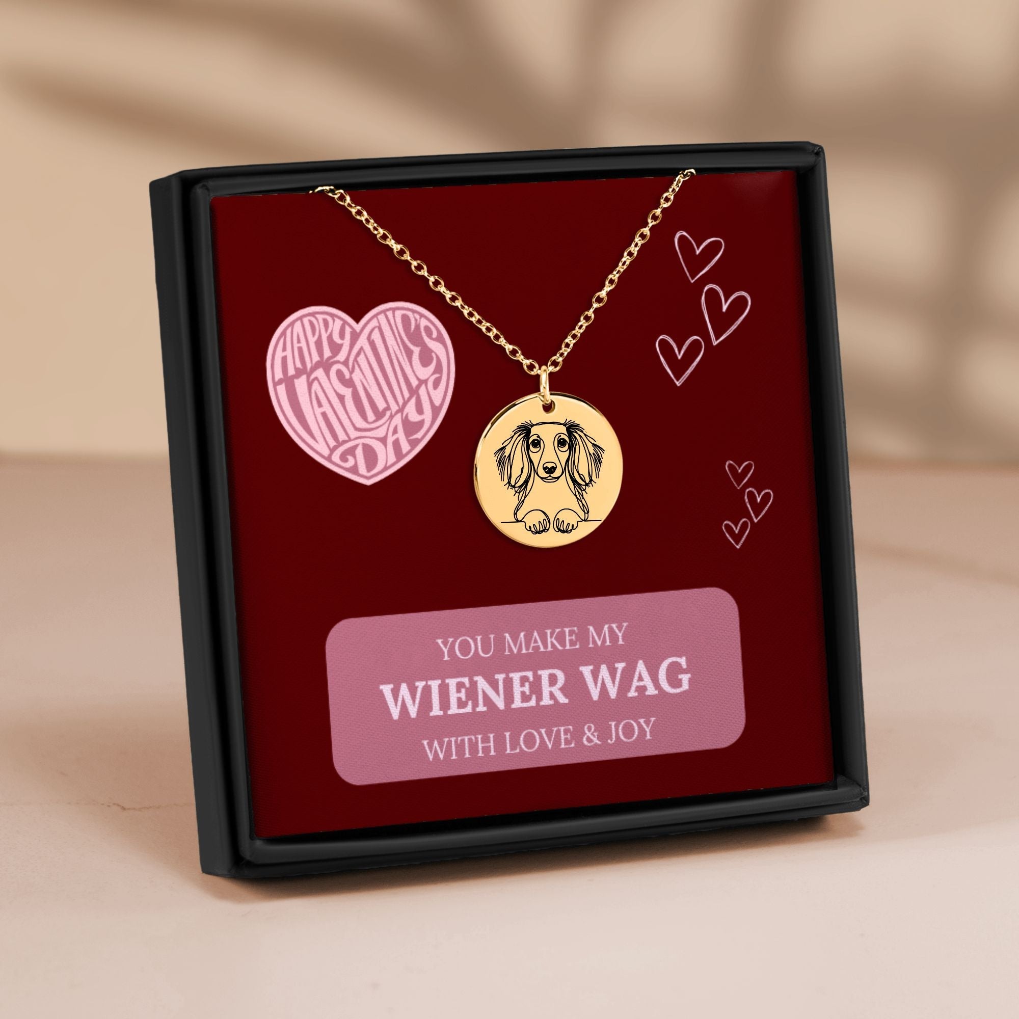 Wiener Wag - Dachshund Valentine Necklace | Gift for Her - Real Rad Boutique