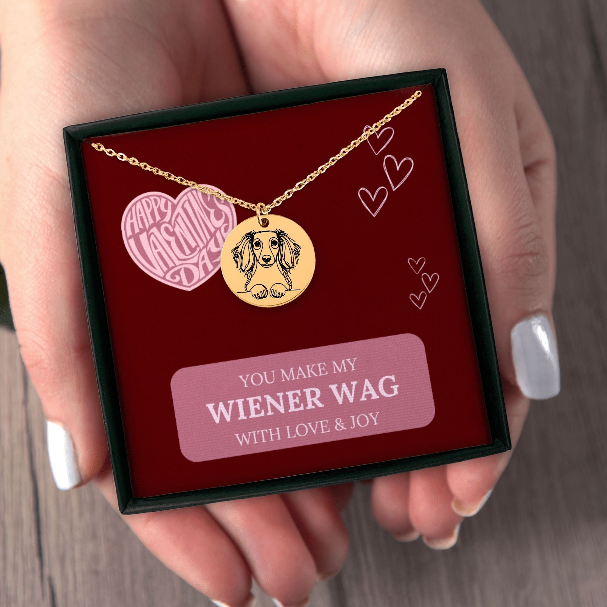 Wiener Wag - Dachshund Valentine Necklace | Gift for Her - Real Rad Boutique