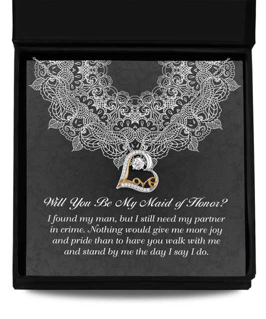 Will You Be My Maid of Honor? - Love Dancing Necklace - Real Rad Boutique