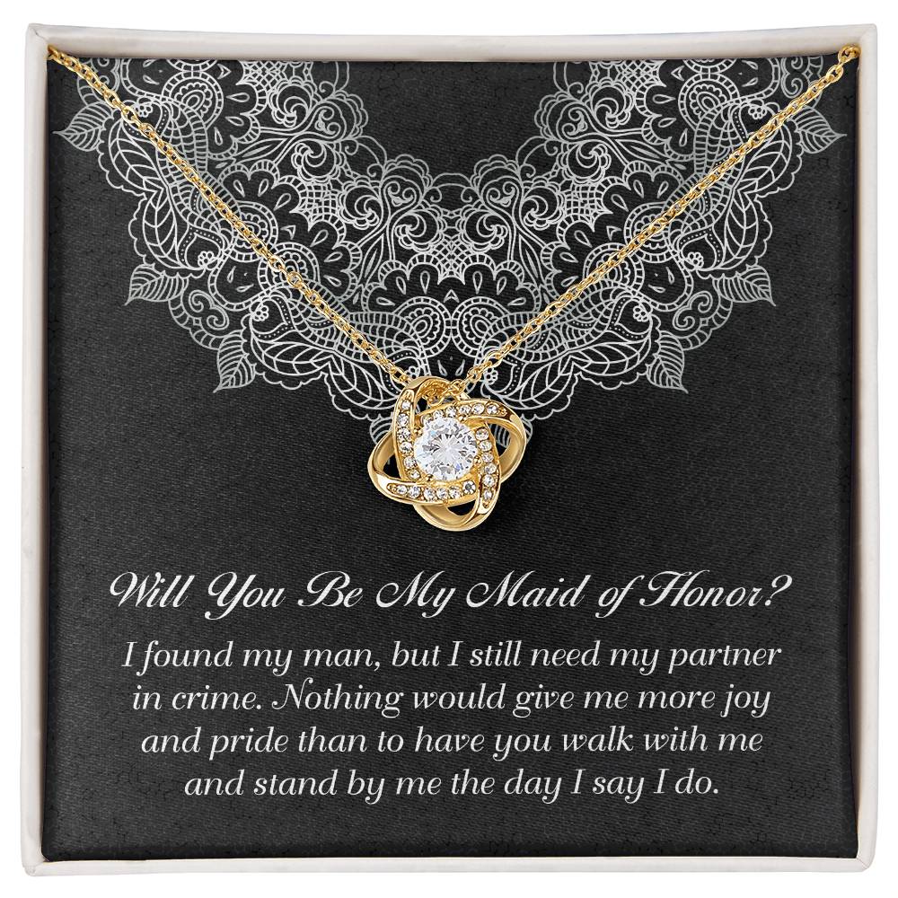 Will You Be My Maid of Honor? - Love Knot Necklace - Real Rad Boutique