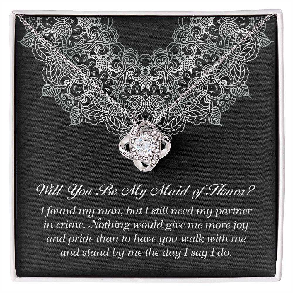 Will You Be My Maid of Honor? - Love Knot Necklace - Real Rad Boutique