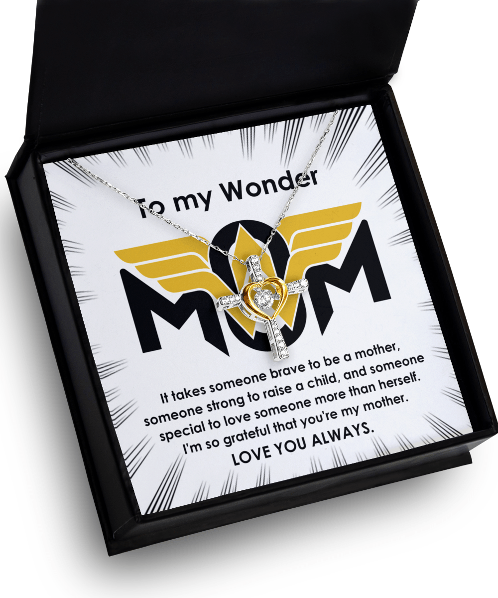 Wonder Mom - Love Cross Necklace - Real Rad Boutique