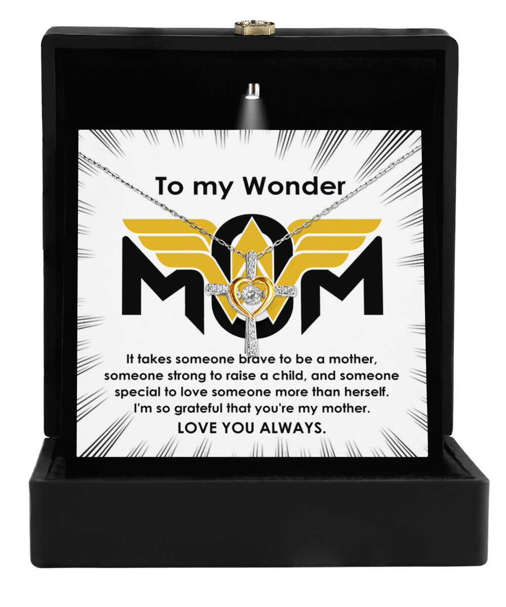 Wonder Mom - Love Cross Necklace - Real Rad Boutique