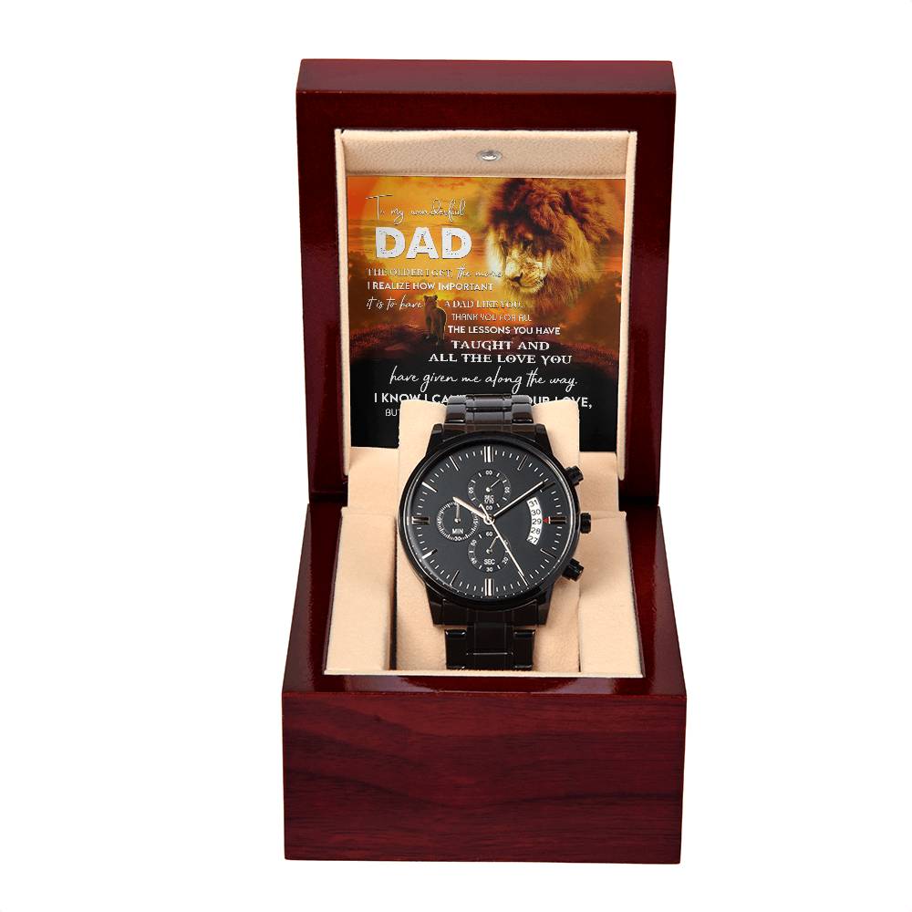 Wonderful Dad - Black Chronograph Watch - Real Rad Boutique