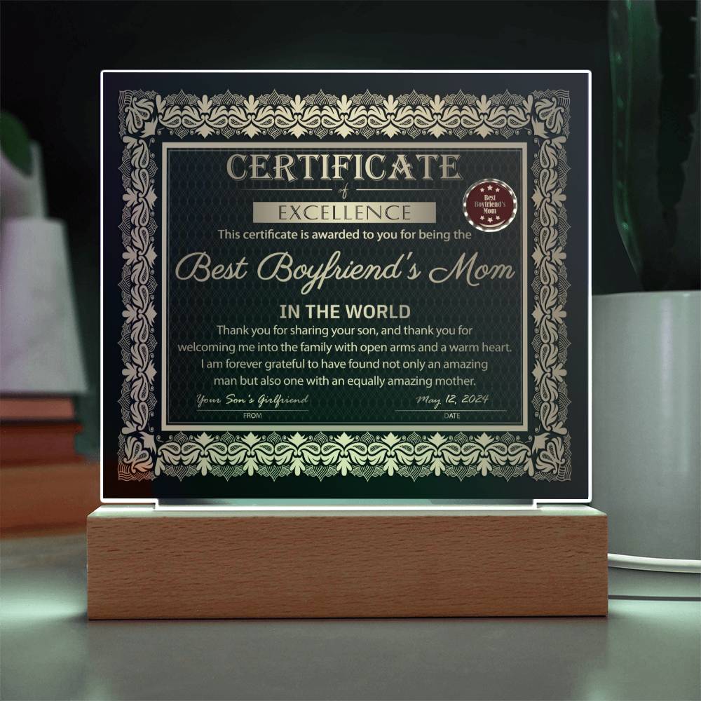 World's Best Boyfriend's Mom - Acrylic Square Plaque - Real Rad Boutique