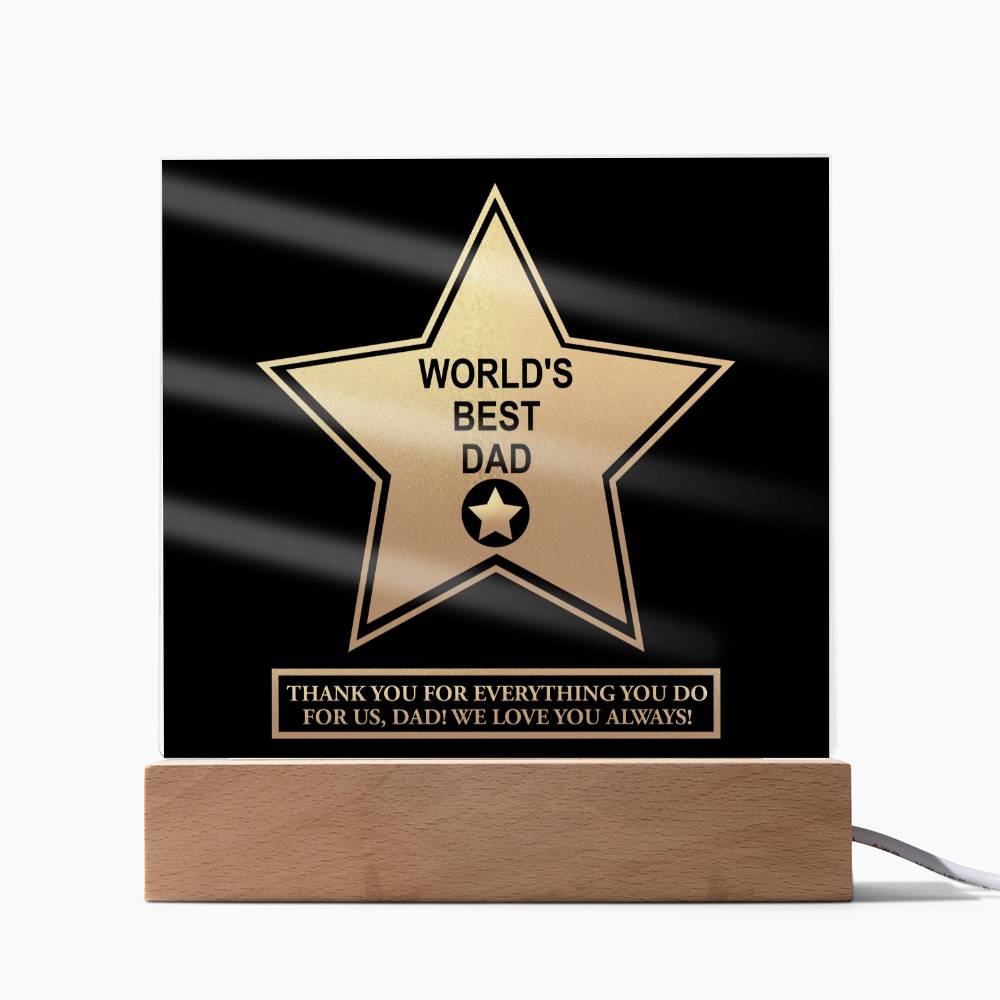 World's Best Dad - Acrylic Square Plaque - Real Rad Boutique