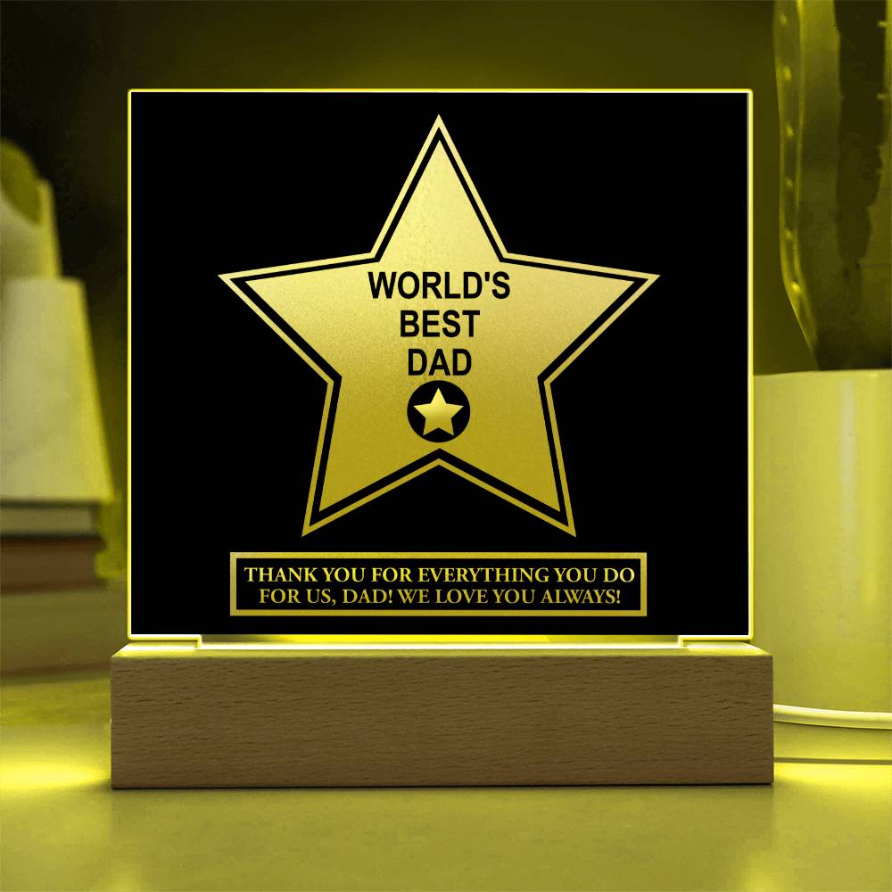 World's Best Dad - Acrylic Square Plaque - Real Rad Boutique