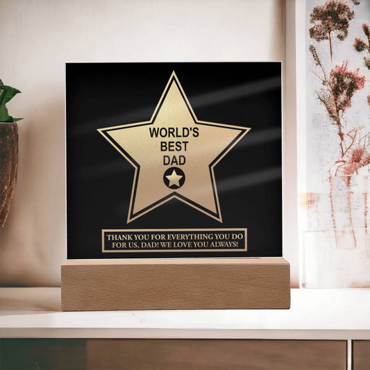 World's Best Dad - Acrylic Square Plaque - Real Rad Boutique