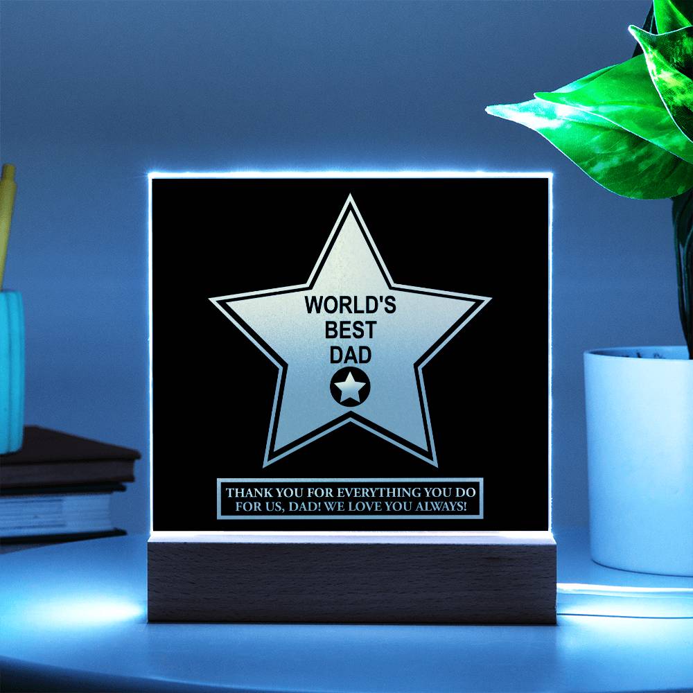 World's Best Dad - Acrylic Square Plaque - Real Rad Boutique