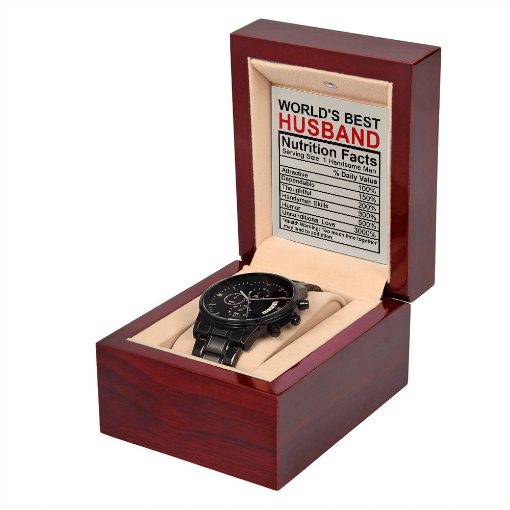 Worlds Best Husband - Black Chronograph Watch - Real Rad Boutique