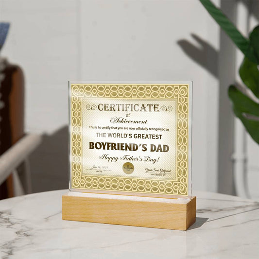 World's Greatest Boyfriend's Dad - Acrylic Square Plaque - Real Rad Boutique