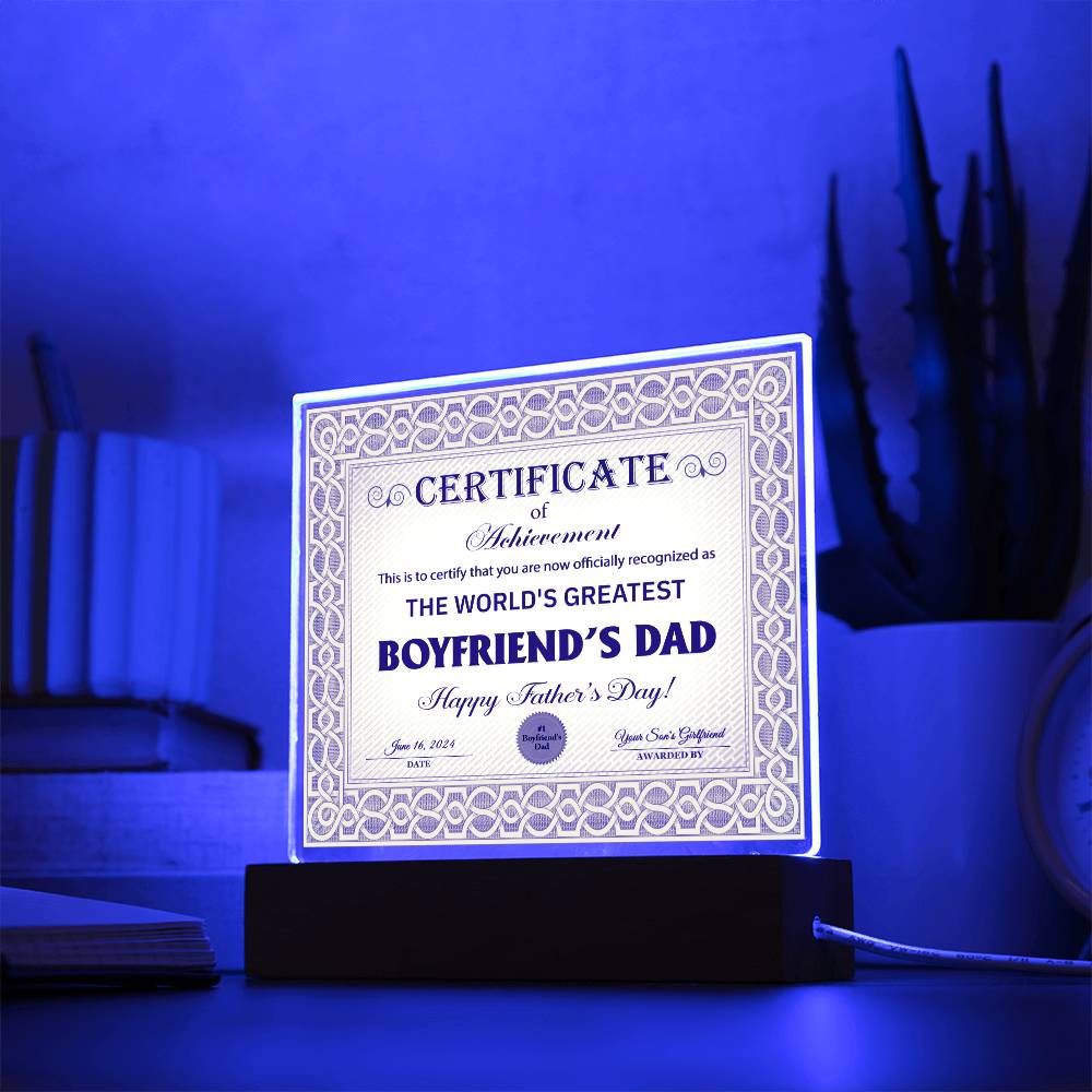 World's Greatest Boyfriend's Dad - Acrylic Square Plaque - Real Rad Boutique