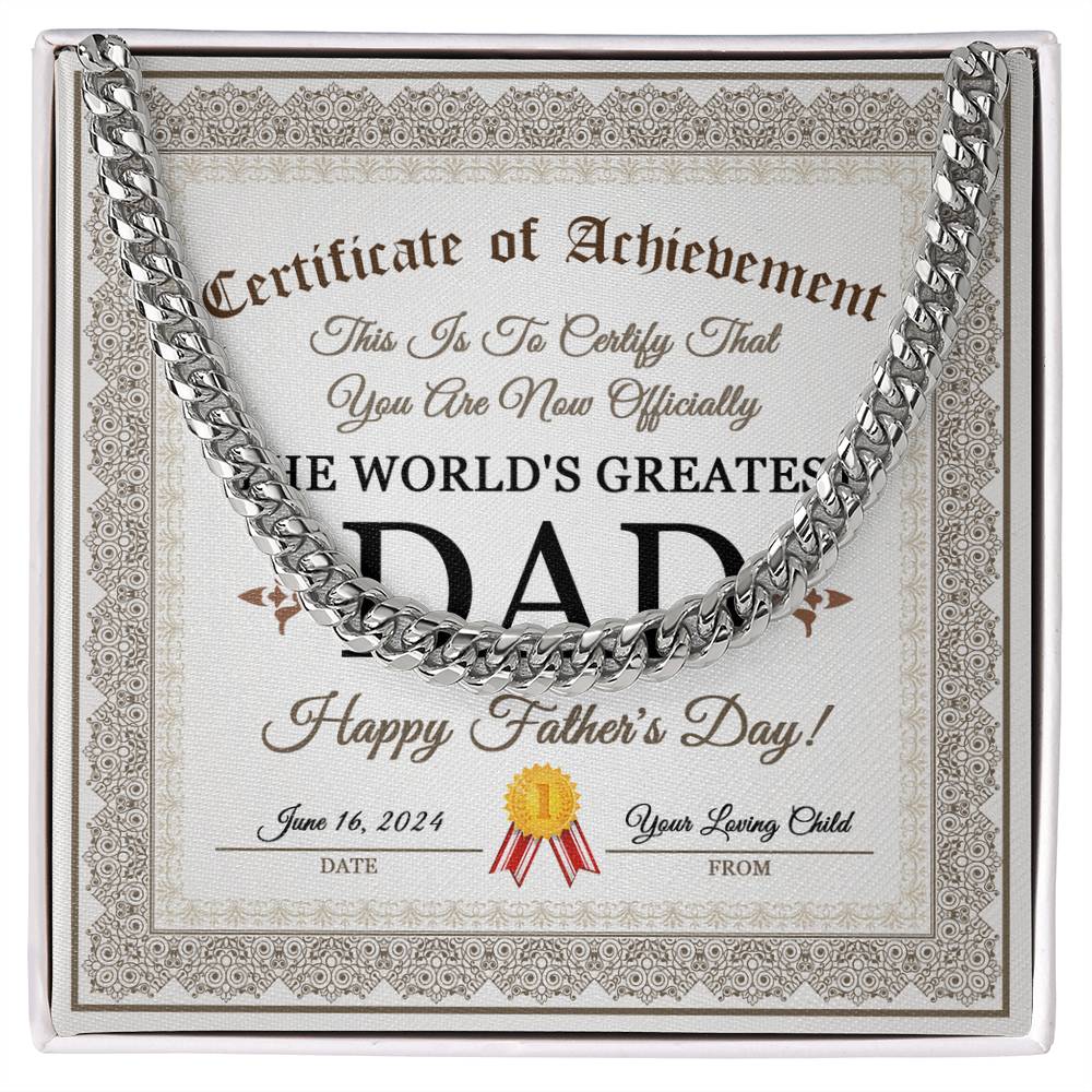 World's Greatest Dad - Cuban Link Chain - Real Rad Boutique