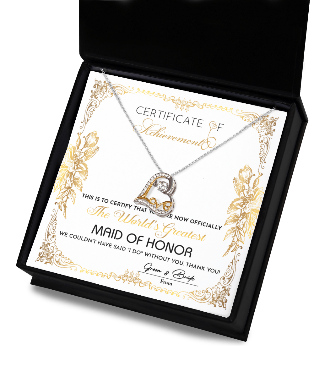 World's Greatest MAID OF HONOR - Love Dancing Necklace - Real Rad Boutique