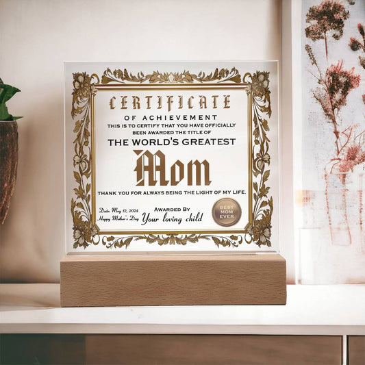 World's Greatest Mom - Acrylic Square Plaque - Real Rad Boutique