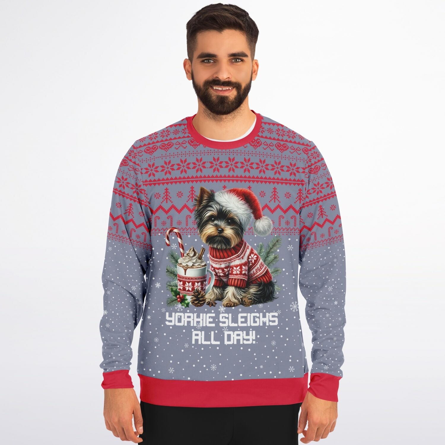 Yorkie Sleighs All Day Christmas Sweater - Real Rad Boutique