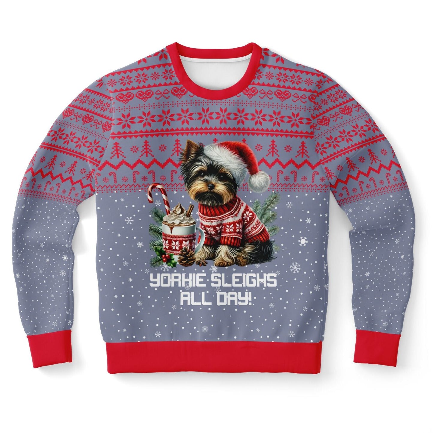 Yorkie Sleighs All Day Christmas Sweater - Real Rad Boutique