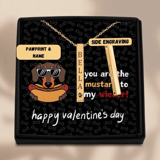 You Are The Mustard To My Wiener - Funny Dachshund Valentine Necklace | Gift for Her - Real Rad Boutique