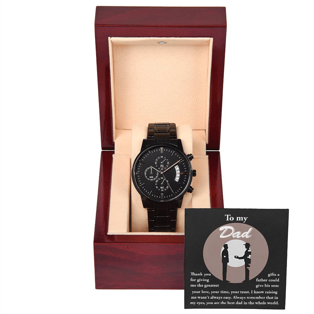 Your Love is the Greatest Gift - Black Chronograph Watch - Real Rad Boutique