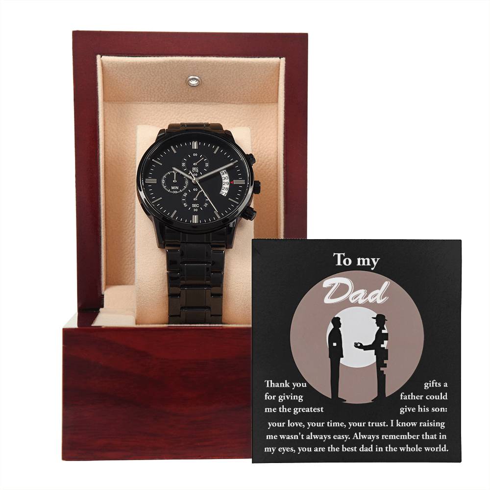 Your Love is the Greatest Gift - Black Chronograph Watch - Real Rad Boutique