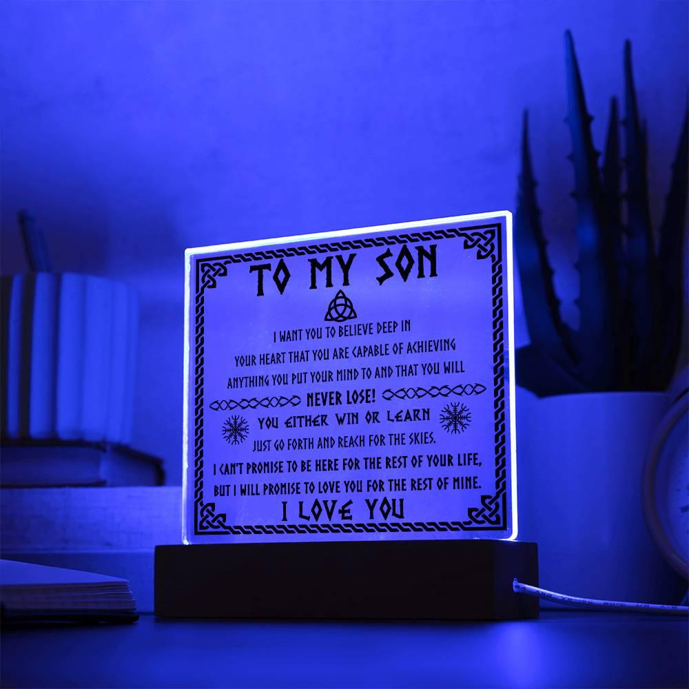 'A Father's Love, A Son's Promise' Acrylic Square Plaque - Real Rad Boutique