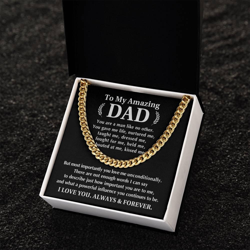 'Amazing Dad' Cuban Link Chain - Real Rad Boutique