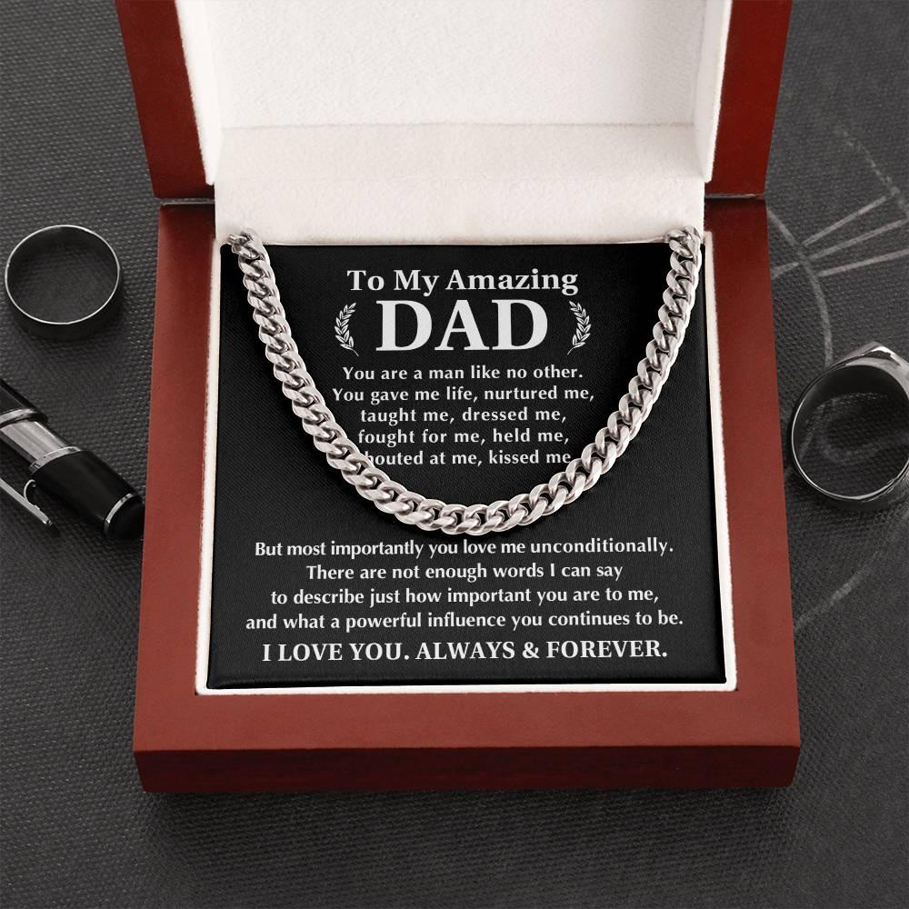 'Amazing Dad' Cuban Link Chain - Real Rad Boutique