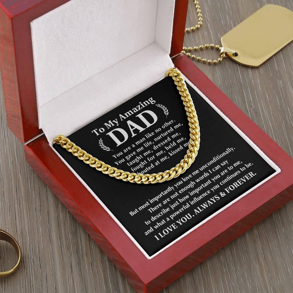 'Amazing Dad' Cuban Link Chain - Real Rad Boutique