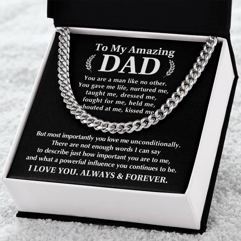 'Amazing Dad' Cuban Link Chain - Real Rad Boutique