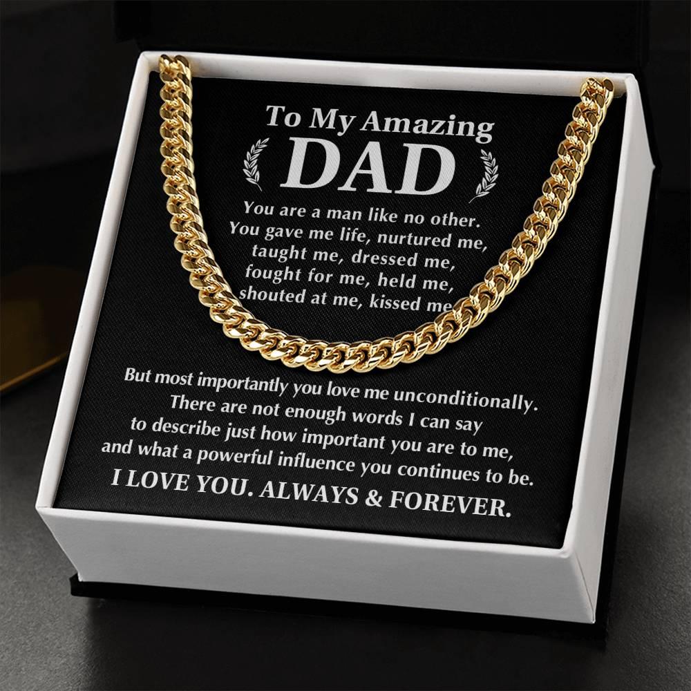 'Amazing Dad' Cuban Link Chain - Real Rad Boutique