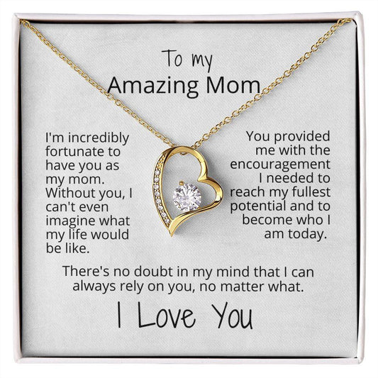 'Amazing Mom' Forever Love Necklace - Real Rad Boutique